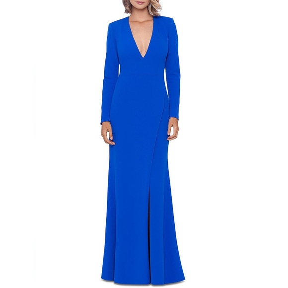 AQUA Womens Open Back Formal Evening Dress - Picture 1 of 2